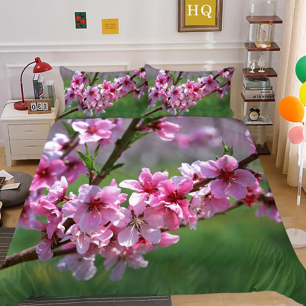 3D Flowers Printing Bedding Cover King Size Polyester Bedspreads Design High Quality Home Bedclothes