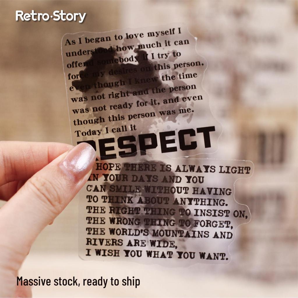 RetroStory Ink Dye Series Decorative Stickers - Creative Retro Background for DIY Collage & Journal