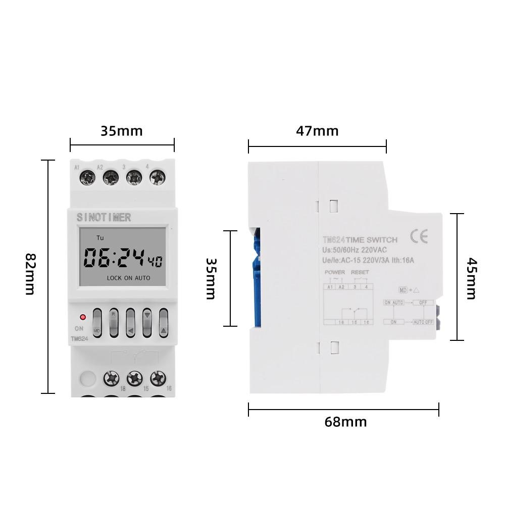 DIN Rail Digital 40 Groups School or Factory Automatic Bell Timer Controller 1~99 Seconds Interval Auto Ring Time Switch AC 220V3
