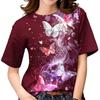 2026 Summer New Fantasy Butterfly Print Women's Short-Sleeve T-Shirt, Loose Fit, Fashionable Slimming Top