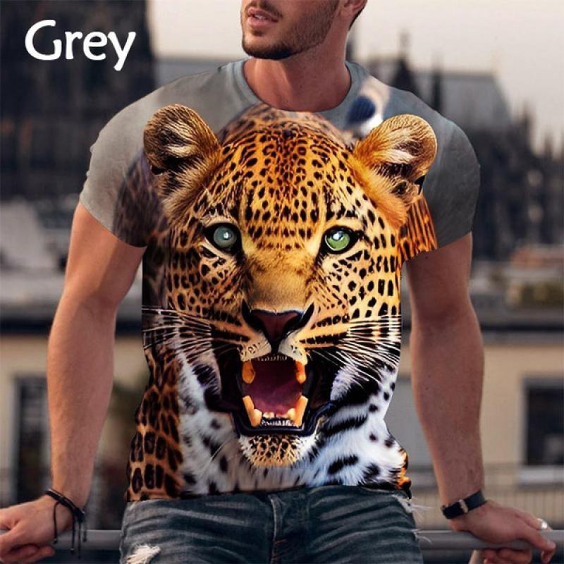 

Крутая футболка с принтом «Животное леопарда» в стиле 3D, уличная хип-хоп, забавная модная мужская повседневная футболка с короткими рукавами S синий