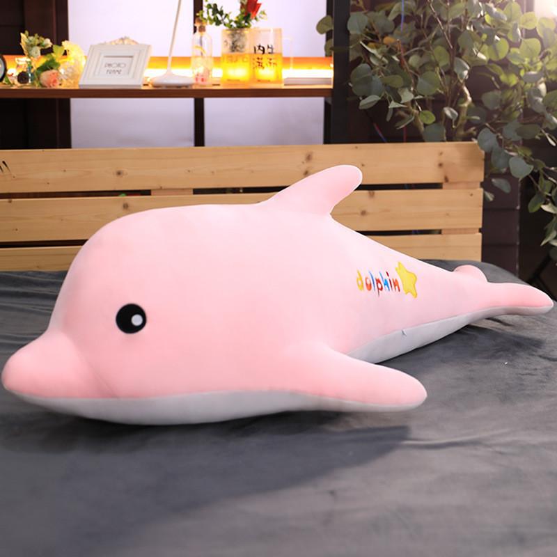 Adorable Dolphin Plush Toy Doll Soft Hug Pillow For Girls Customizable With Logo