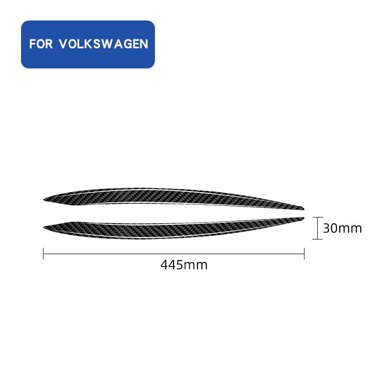2PCS Real Carbon Fiber Car Headlight Eyebrow Trim Sticker For Volkswagen Golf 7 2014-2019 Headlight Decoration Car Accessories
