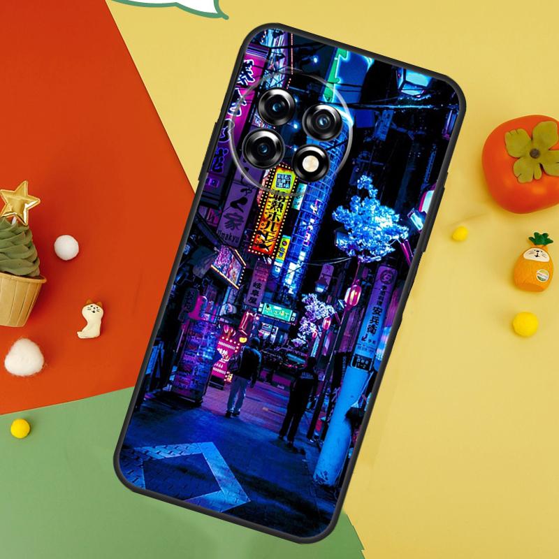 Japanese Night City Aesthetic Back Case For OnePlus 15 13R 13 13T 12 12R 11 10 10T 8T Nord CE 5 2 3 4 Lite N20 N30 Cover