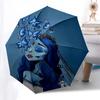 Corpse Bride Blue Butterfly Rain Umbrella: Automatic Opening & Closing, Foldable Design, Outdoor Use, Suitable for Fans and Travelers0140b