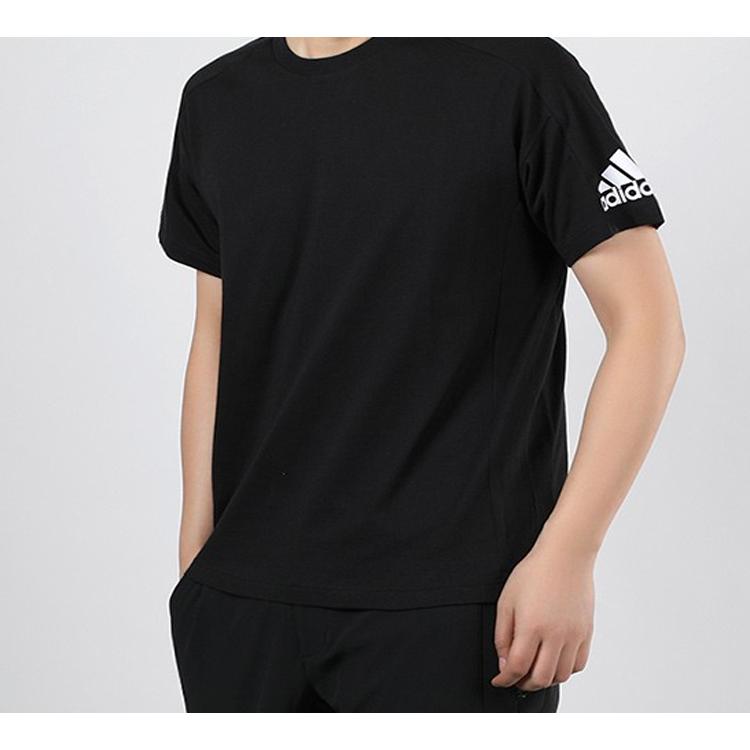 Adidas T Shirts Men's Black Crew Neck Moderate Straight Fit FL3949