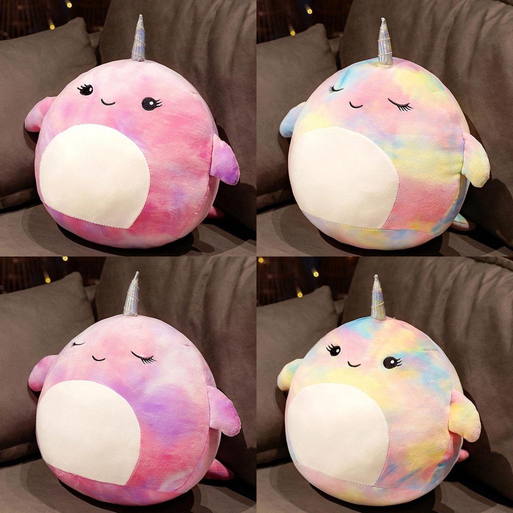 Squishmallow Cartoon Whale Pillow Plush Toy Collectible With Elastic Crystal Velvet In Purple/lavender Small/large Size Pp Cotton Stuffed