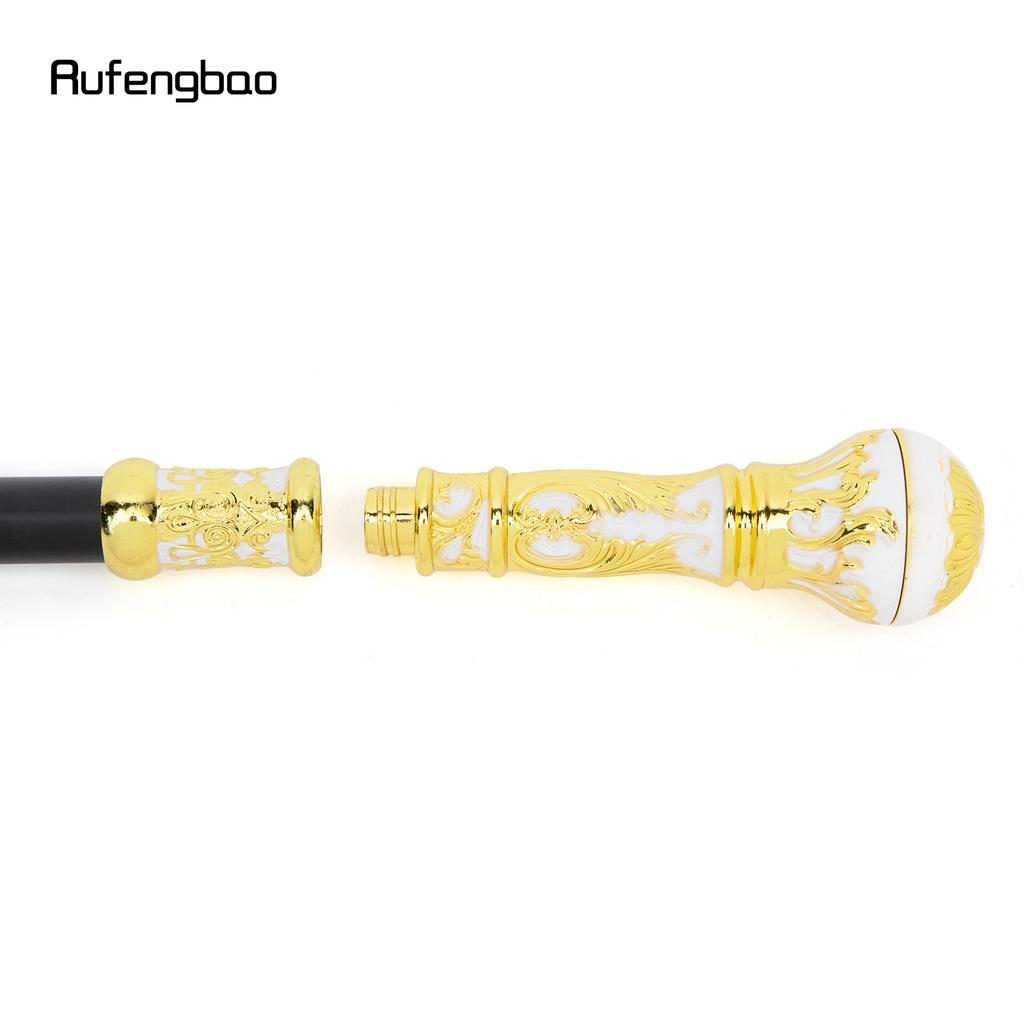 Goldener Weißer Luxus Runder Griff Mode Stock für Party Dekorative Gehhilfe Eleganter Krummstab Knauf Gehstock 93cm