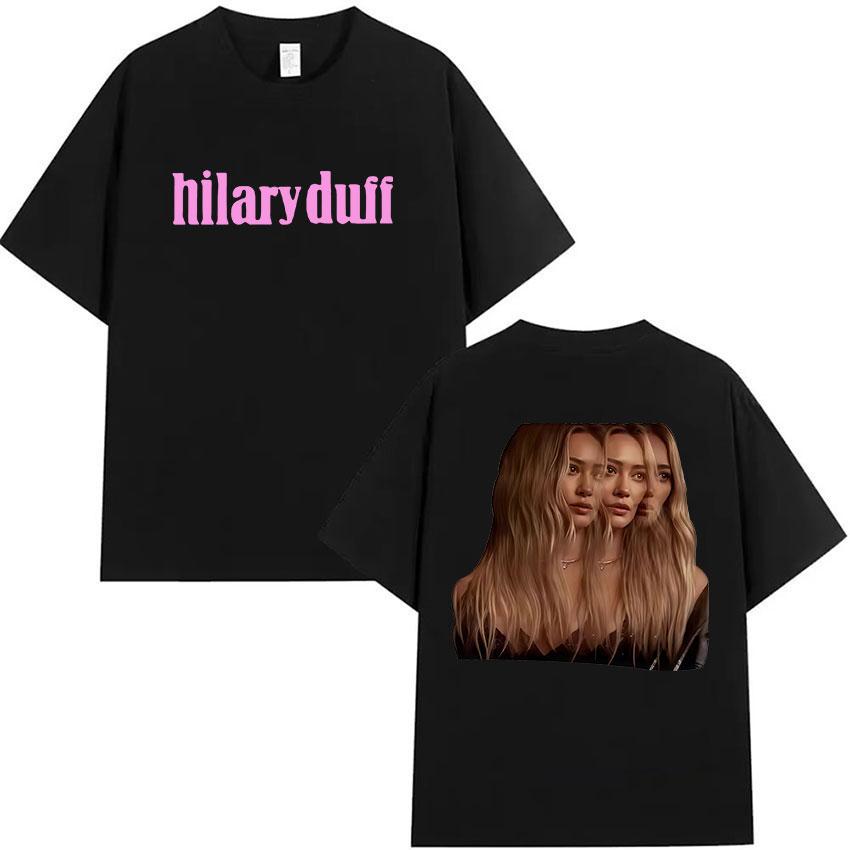 Hilary Duff Tour 2026 Grafik T-Shirt Herren Damen Vintage Hohe Qualität Mode T-Shirts Lässig Übergroßes Baumwoll-T-Shirt Streetwear