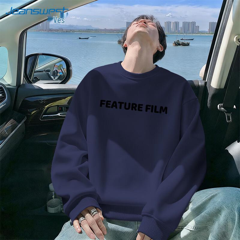 Jeanswest Men s 2026 Simple Letter Crewneck Sweatshirt XL