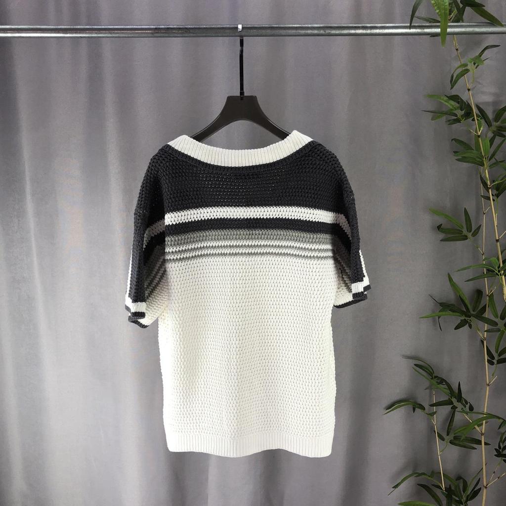 Unisex Europäischer Stil Kurzarm Strickwaren-Set - Wollpullover mit Jacquardmuster