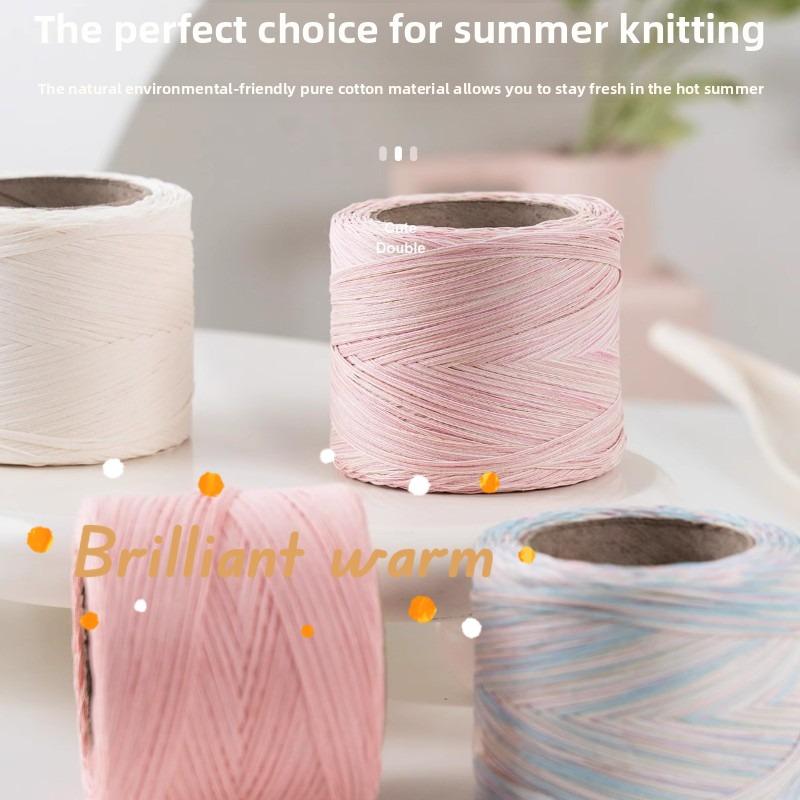 100% Coarse Cotton Grass Thread Crochet Material Summer Breathable Yarn DIY Hand Woven Crochet Bag Straw Hat Craft Material