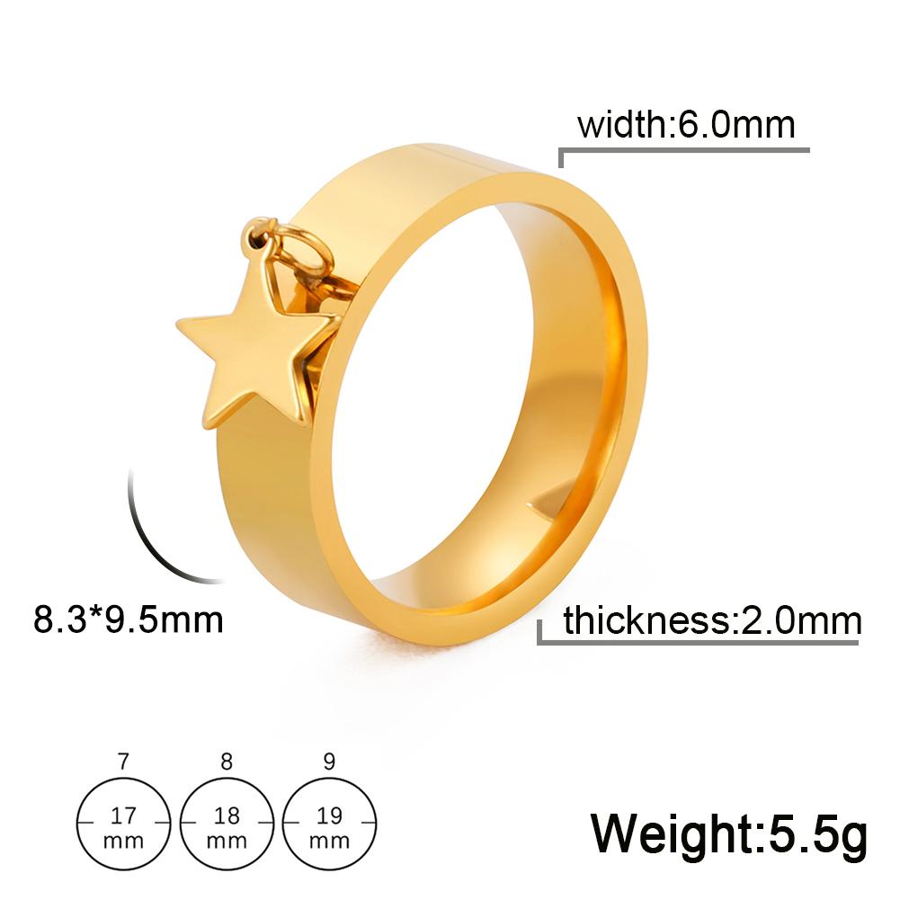 Heart Charm Rings for Women Bohemian Stainless Steel Gold Aesthetic Ring Trend Korean Jewelry Birthday Gift