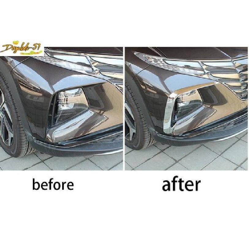 Chrome 2PCS For Hyundai Tucson - Front Fog Light Lamp Spoiler Strip Trim