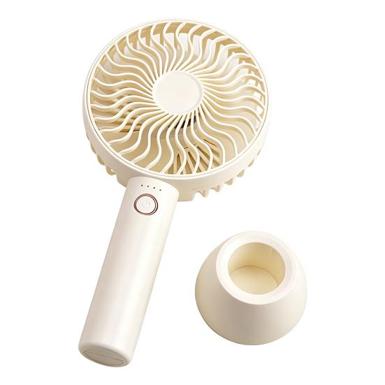 Portable Handheld Fan 4 Speed Wind Small Personal Fan with Detachable Base USB Rechargeable Desk Fan for Travel Beach Makeup Office