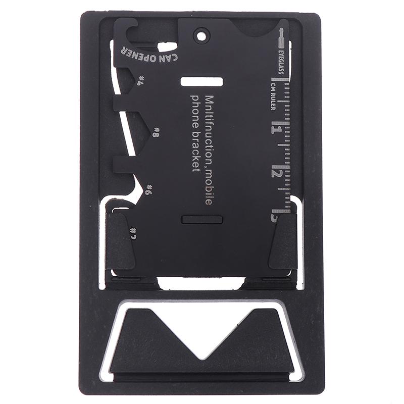 1Pc Folding Mobile Phone Bracket Mini Edc Card Bottle Opener Screwdriver Wrench