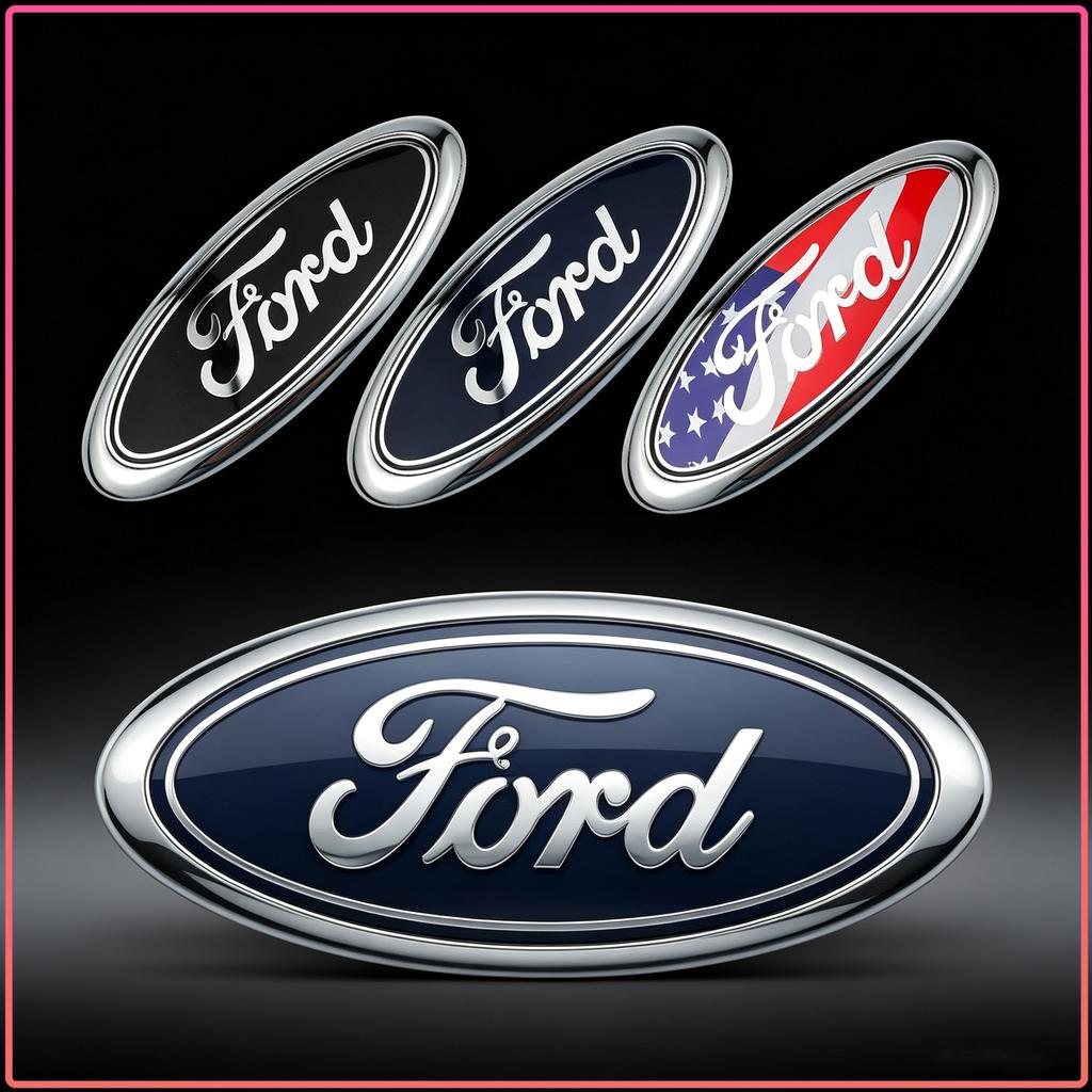 11,5X4,5cm BilLogotyp För Ford Ranger Escape Mondeo Fusion Fiesta Kuga Edge Focus Mustang Bakre Bagagelucka Emblemsdekal Tillbehör