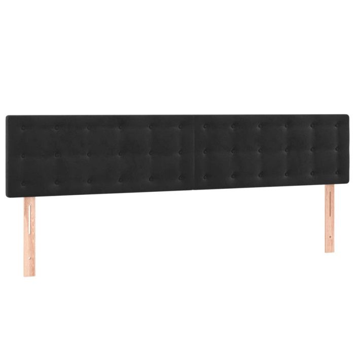VidaXL Tête de Lit à LED Meuble de Chambre à Coucher Accessoire de Lit Double Tête de Cadre de Lit Intérieur Noir 3122108