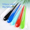100Pcs/Pack Disposable Dessert Spoon For Ice Cream Milkshake Cake Long Handle Teaspoon