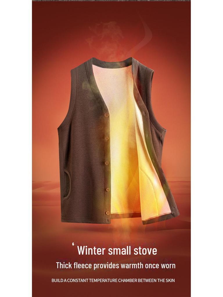 [Ultrawarm] Herrenweste aus Seide, Wolle und Samt für Herbst/Winter – perfekt für Menschen mittleren und höheren Alters.