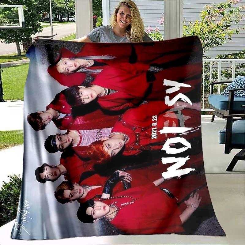 Koreanische Boyband Stray Kids Decke Mode Flanell Flauschig Fleece Überwurf Kinder und Erwachsene Geschenk Sofa Reise Camping