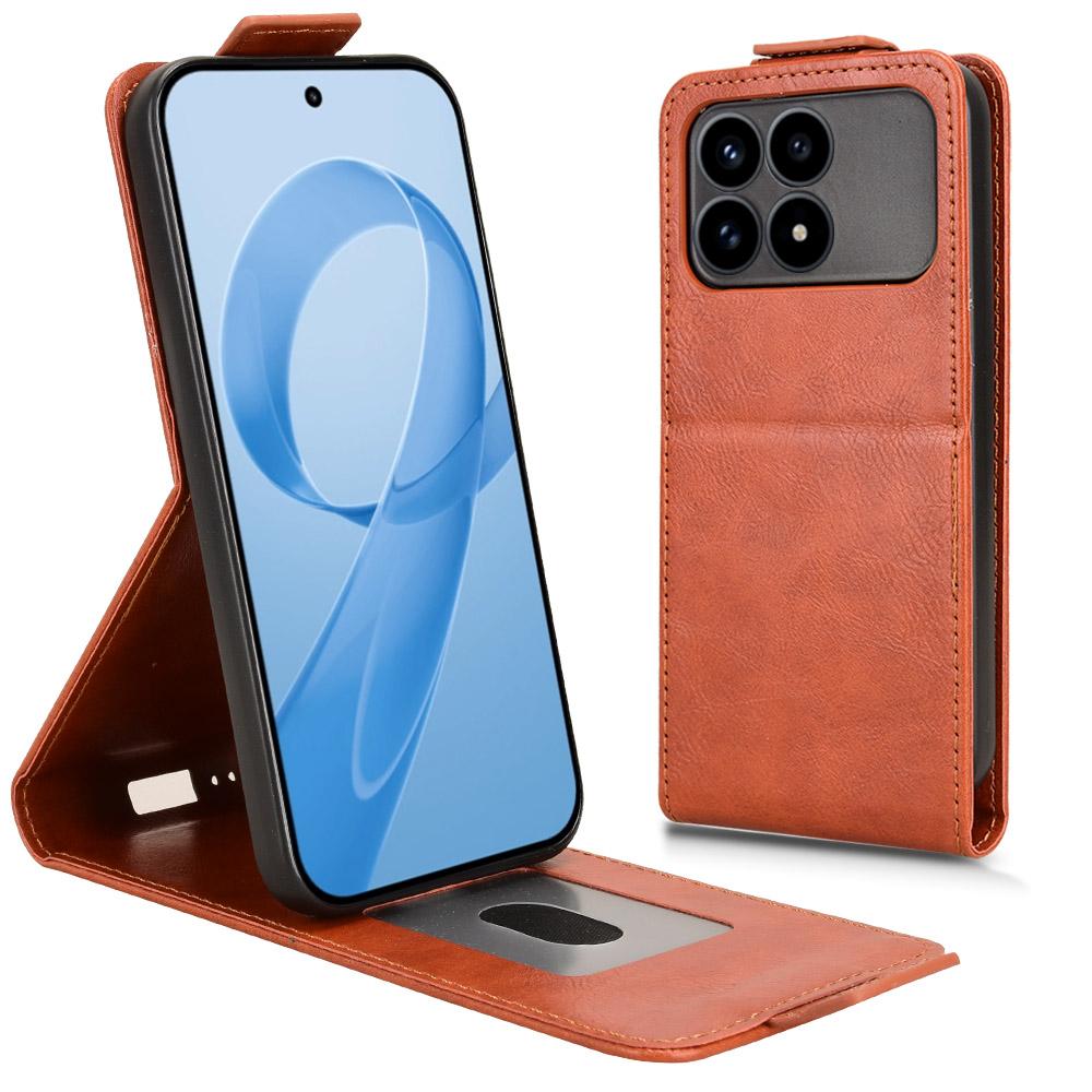 

For Xiaomi Redmi K90 5G Stand Case Magnetic Clasp Vertical Flip Leather Phone Cover with Card Holder