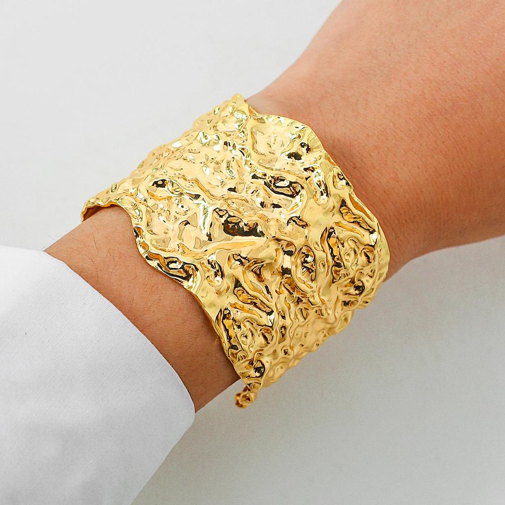 Punk Hip Hop Uneven Bracelet Bangles For Women Statement Alloy Cuff Opening Rough Bangles Men Jewelry Party Steampunk
