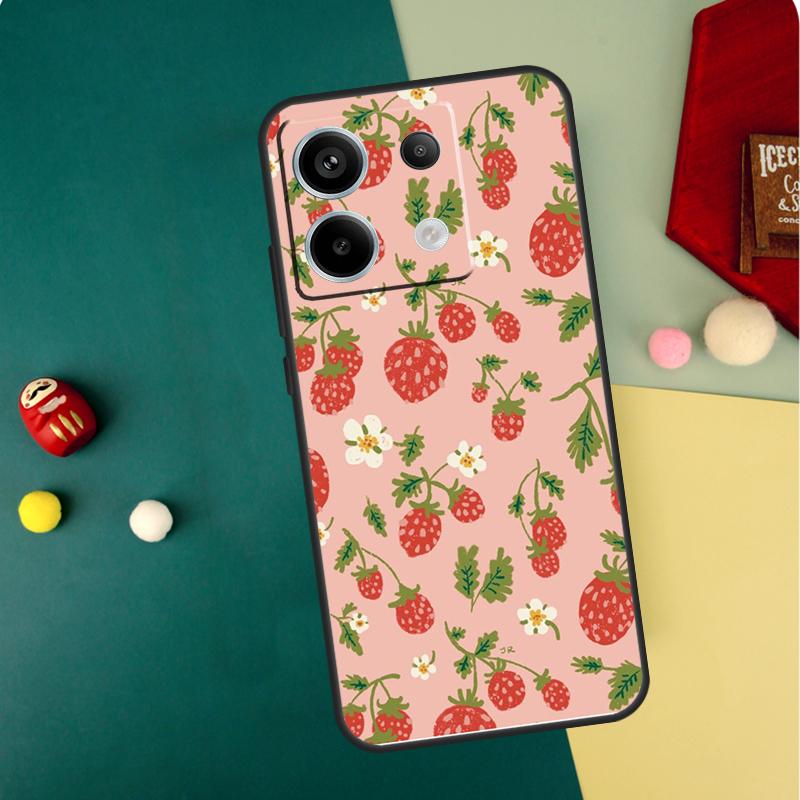 Strawberry Case For Xiaomi Redmi Note 13 Pro 14 12 11 10 15 Pro Plus Redmi 15 14C 13C 10C 12C 15C Funda