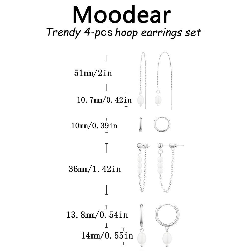 No Tarnish Pearl Drop Earrings Dainty Design Dangle Huggie Hoops  Fashion Accessory