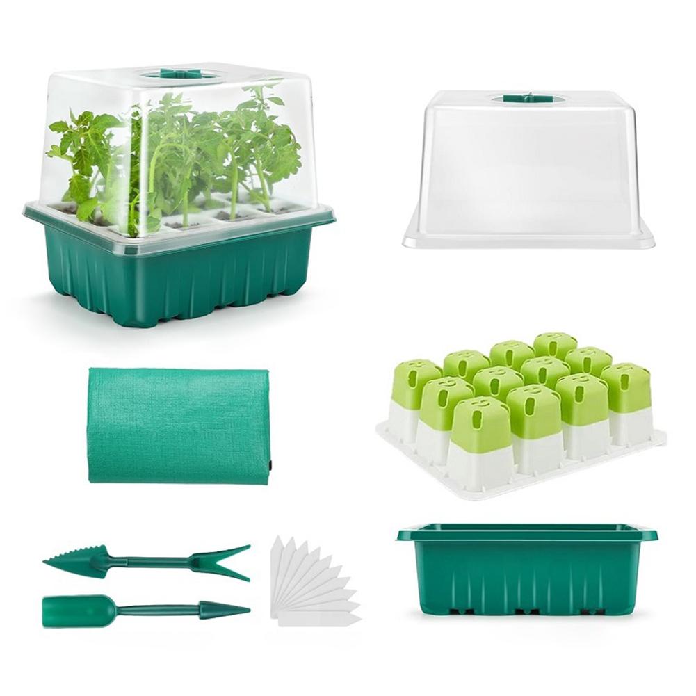 11 Holes Garden Nursery Seedling Dish Plastic Nursery Seedling Trays Seed Starter Trays Vegetable Seedling Pots Garden Supplies