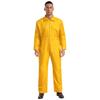 Mens Wear Resistant Turn Down Collar Long Sleeve Button Up Work Coveralls Jumpsuit Uniforms