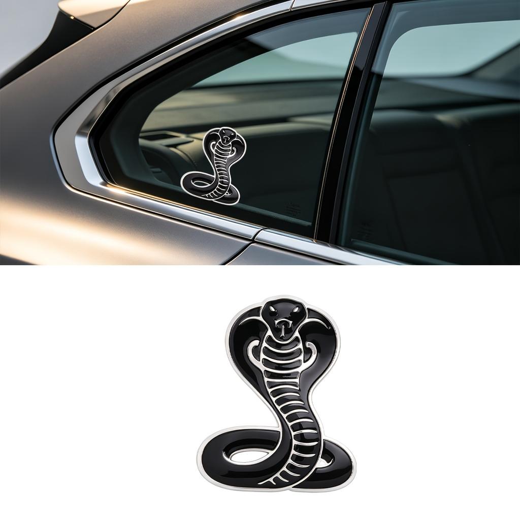Realistic King Cobra Car Emblem, Weather Resistant Vehicle Exterior Decor Sticker