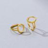S925 Sterling Silver Gold-Plated Adjustable Oval Ring - Handmade Exquisite Fashion, 8x10 Open Setting, Light Luxury Design