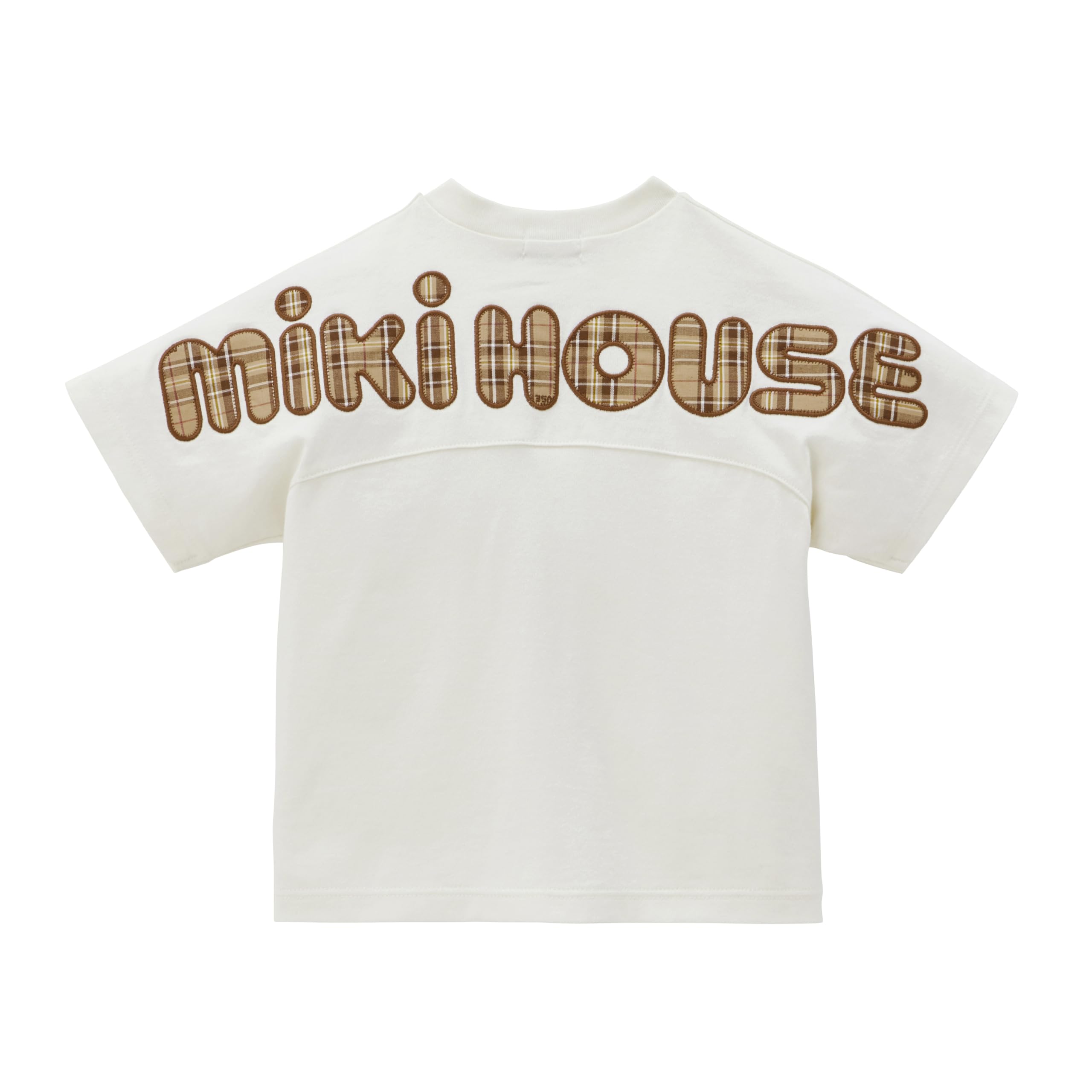 

MIKI HOUSE Short Sleeve Made in White T-Shirt, Logo, Plain, Check, Simple, Japan, Boys, Girls, Baby, Kids, Children s Clothing, 10-5255-682, 110cm, белый