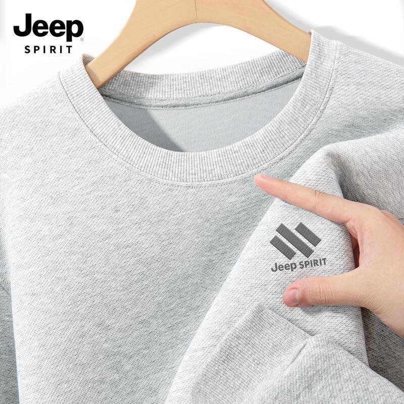 JEEP SPIRIT Men's 2025 Loose Fit Round Neck Graphic Sweatshirt