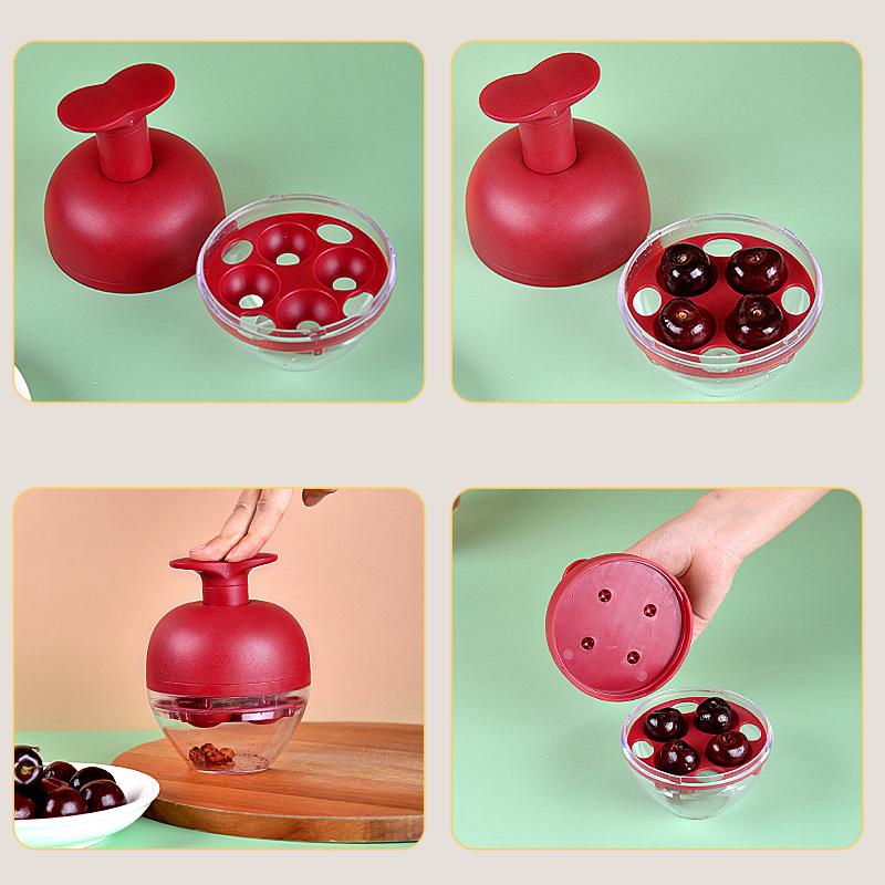 Cherry Pitter Tool Pitting Tool, 4 Holes Dates Core Upgrade Cherries Stoner Cherry Core Remover Fruit Seed Remover For Household