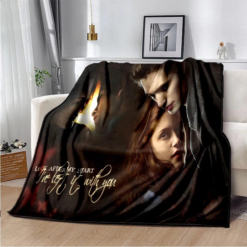 Twilight Movie Printed Blanket Vampire Love Story Flannel Throw Blanket Werewolf Soft Lightweight Warm Blanket Bed Sofa Cover