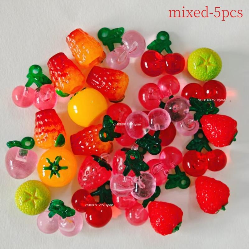 

Resin Fun Simulation Lovely Muli-color Fruits Charm DIY Embellishments Hairpin Handmade Accessories Beads Resin Material