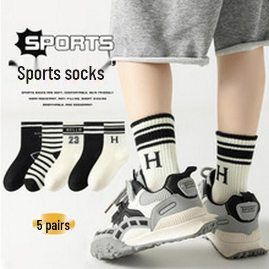 Children's Mid-Calf Cotton Socks - Autumn/Winter Sports & Casual Japanese Style
