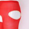 Men's Lace Trimming Pantyhose Open Crotch Long Pants Tights Leggings