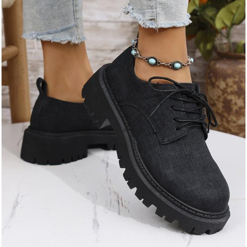 Fashion Women's Fashion Patchwork Slip-on Loafers Chunky Heel Platform Flats New Moccasins Casual Single Shoes Plus Size Zapatillas Muje