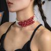 Perły Choker z Frędzlami Gotycki Naszyjnik Kropla Krwi Imitacja Perły Gotycka Bransoletka Kropla Krwi Dziewczynki