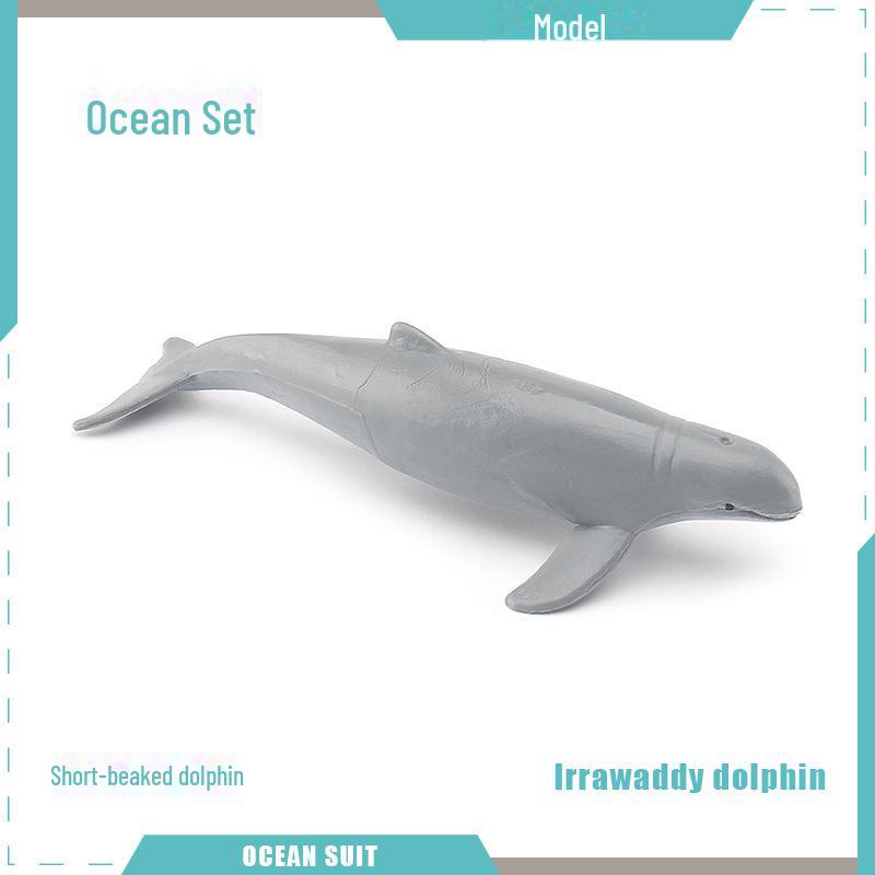 Marine Animal Model Set: Shark, Turtle, Dolphin, Whale, Penguin, Crab, and Seabed Creatures