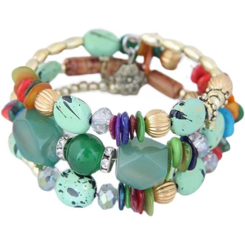 Bohemian Bangle Vintage Turquoises Beads Chain Bracelet for Women Jewelry Gift