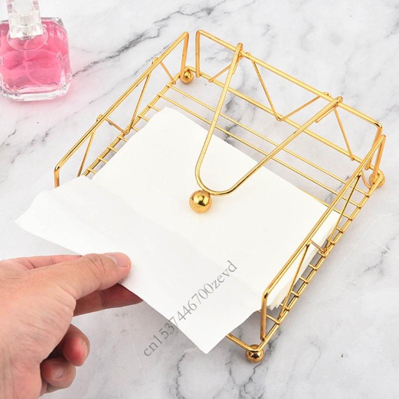 Modern Nordic Square Napkin Holder Iron Kitchen Storage For Dining Table Countertop Paper Rack P9YB