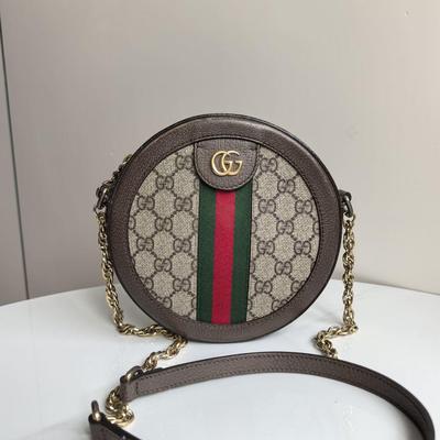 [Pre-Owned] Ophidia GG Mini Round Bag 'Beige' - Very Good #87ZRO0