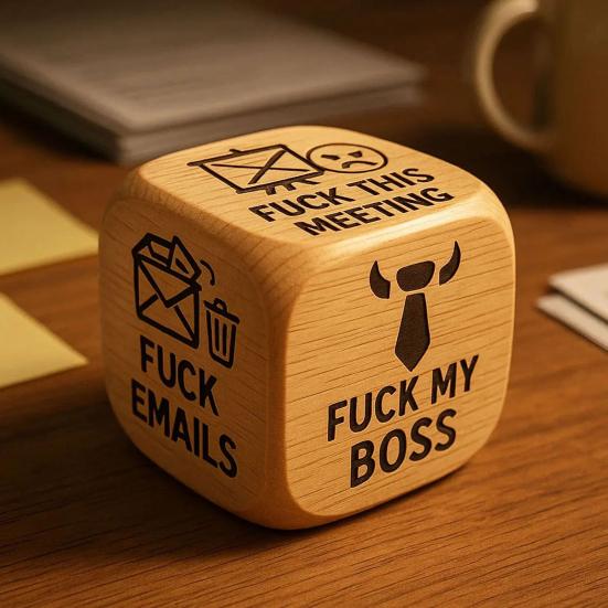 1/2/3Pcs Work Dice Wooden Pray Tribute to Soldiers Dice Six Savage Sayings Goodbye to Work Stress Dice Desk Accessory Coworkers Gag Gifts