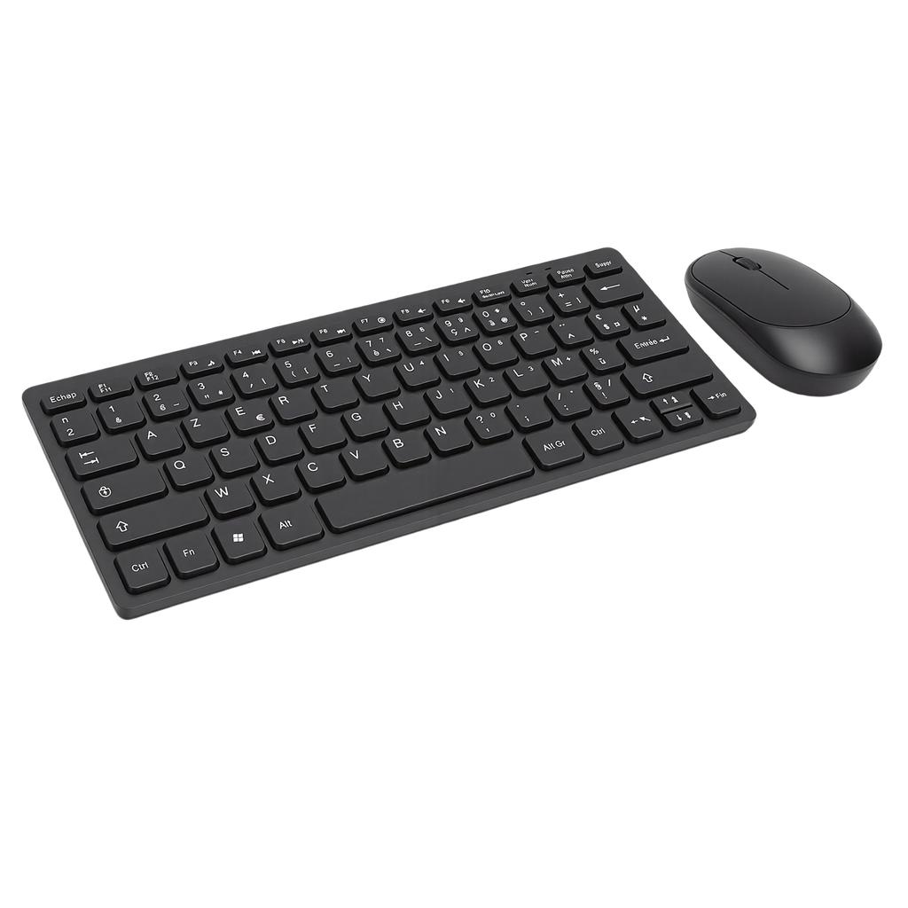 French Keyboard 2.4GHz Wireless Keyboard and Mouse 78 Key Slim Portable Wireless Keyboard for PC Laptop