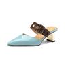 Fashion 2025 New Summer Women Shoes Pointed Toe High Heels Women Sandals Shoes for Women Cowhide Shallow Mueller Shoes Slippers Women