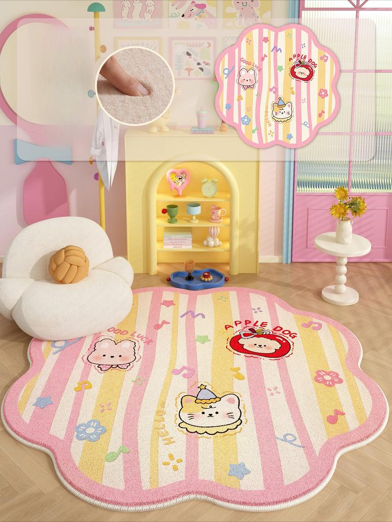 Irregular Shape Bedroom Decor Cute Carpet Cartoon Style Carpets for Living Room Fluffy Soft Bedside Floor Mat Thickend Plush Rug